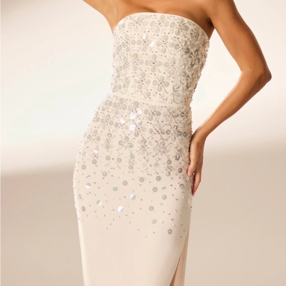 Oh Polly Dresses & Skirts - Oh Polly Embellished Ivory Dress - Size 6(US)